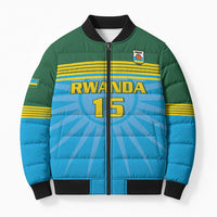 Custom Rwanda Basketball Bomber Puffer Jacket Go Champions - Wonder Print Shop