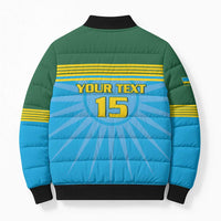 Custom Rwanda Basketball Bomber Puffer Jacket Go Champions - Wonder Print Shop