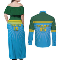 Custom Rwanda Basketball Couples Matching Off Shoulder Maxi Dress and Long Sleeve Button Shirt Go Champions - Wonder Print Shop