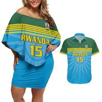 Custom Rwanda Basketball Couples Matching Off Shoulder Short Dress and Hawaiian Shirt Go Champions - Wonder Print Shop