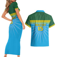 Custom Rwanda Basketball Couples Matching Short Sleeve Bodycon Dress and Hawaiian Shirt Go Champions - Wonder Print Shop