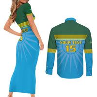 Custom Rwanda Basketball Couples Matching Short Sleeve Bodycon Dress and Long Sleeve Button Shirt Go Champions - Wonder Print Shop