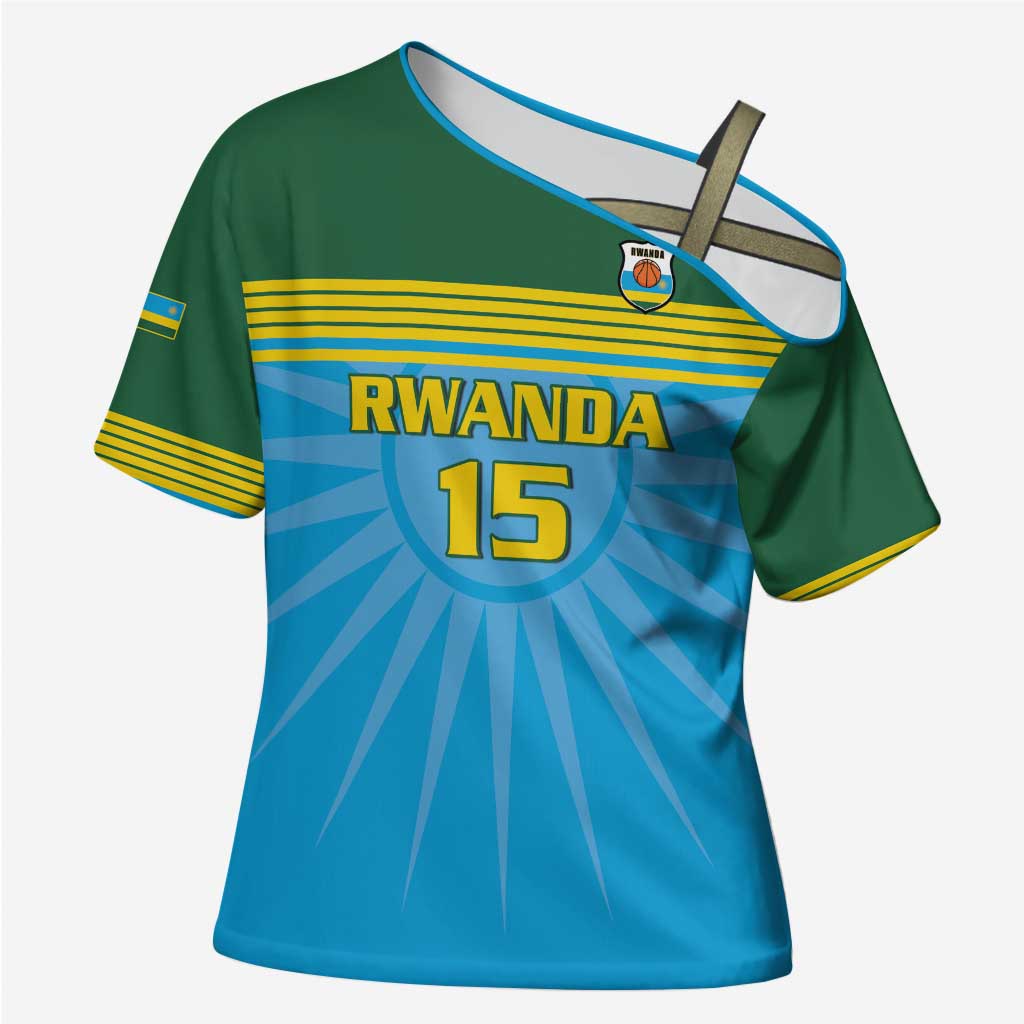 Custom Rwanda Basketball Cross Shoulder Shirt Go Champions - Wonder Print Shop