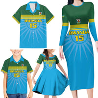 Custom Rwanda Basketball Family Matching Long Sleeve Bodycon Dress and Hawaiian Shirt Go Champions - Wonder Print Shop
