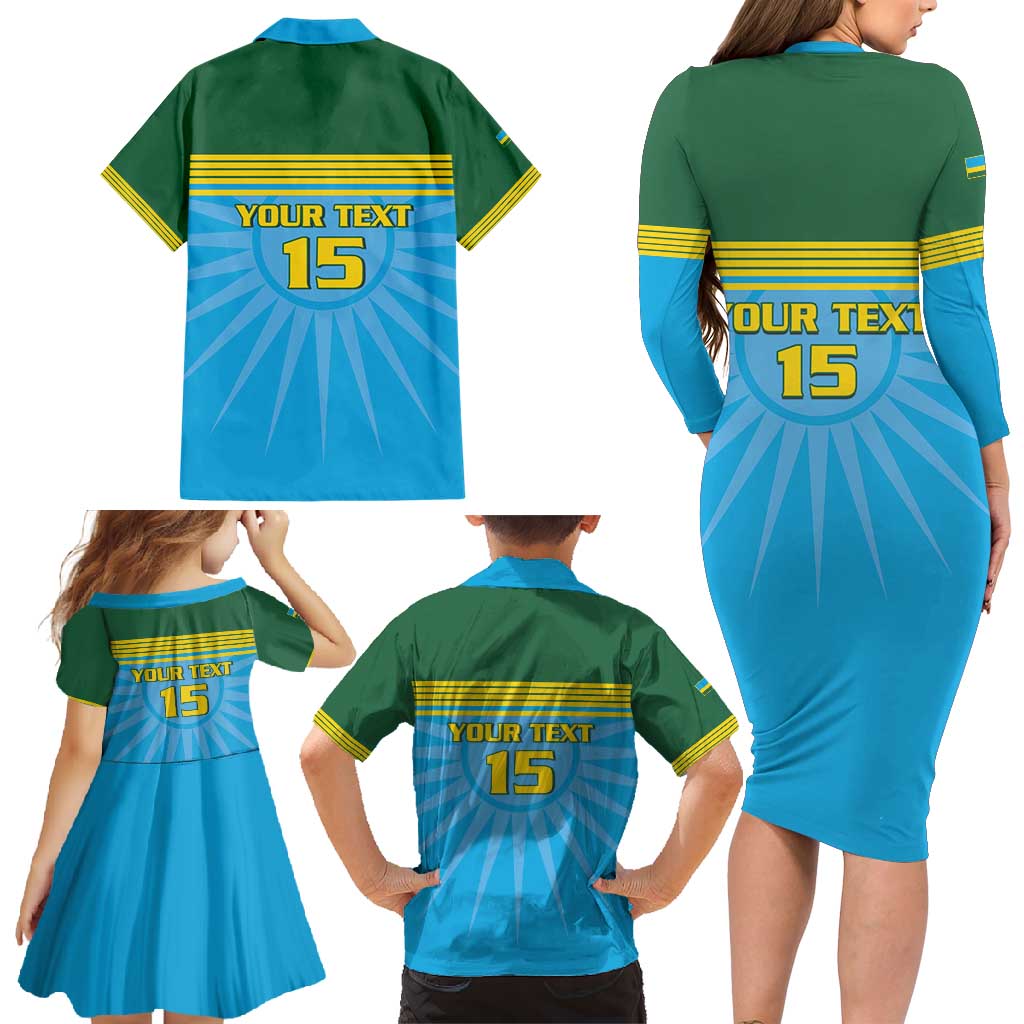 Custom Rwanda Basketball Family Matching Long Sleeve Bodycon Dress and Hawaiian Shirt Go Champions - Wonder Print Shop