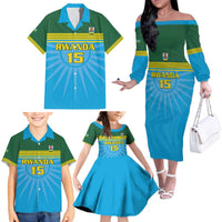Custom Rwanda Basketball Family Matching Off The Shoulder Long Sleeve Dress and Hawaiian Shirt Go Champions - Wonder Print Shop