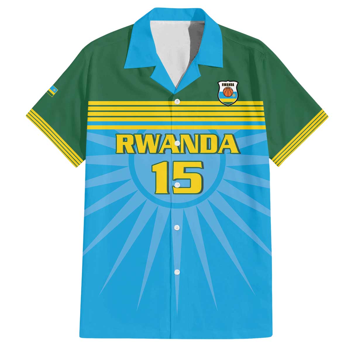Custom Rwanda Basketball Family Matching Off The Shoulder Long Sleeve Dress and Hawaiian Shirt Go Champions - Wonder Print Shop