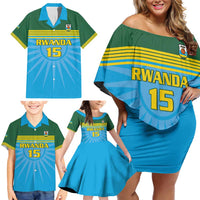 Custom Rwanda Basketball Family Matching Off Shoulder Short Dress and Hawaiian Shirt Go Champions - Wonder Print Shop