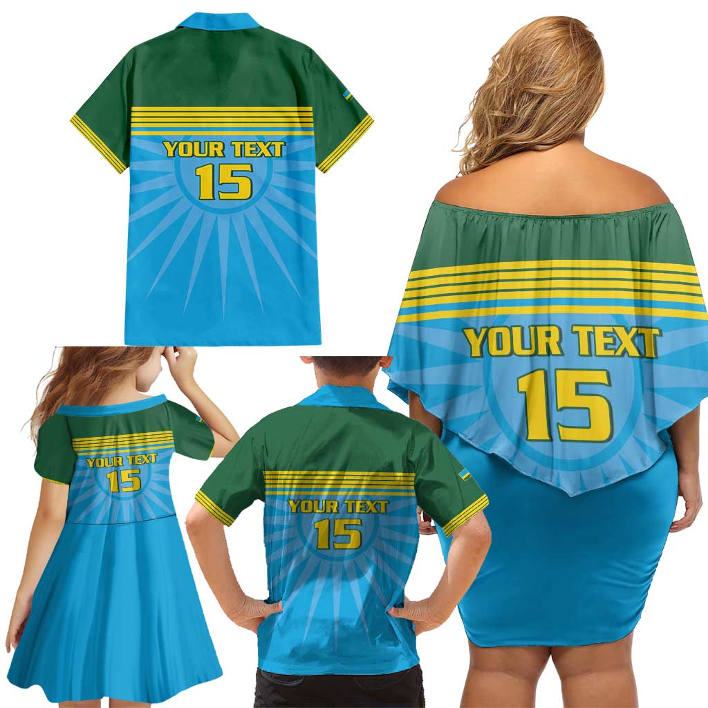 Custom Rwanda Basketball Family Matching Off Shoulder Short Dress and Hawaiian Shirt Go Champions - Wonder Print Shop