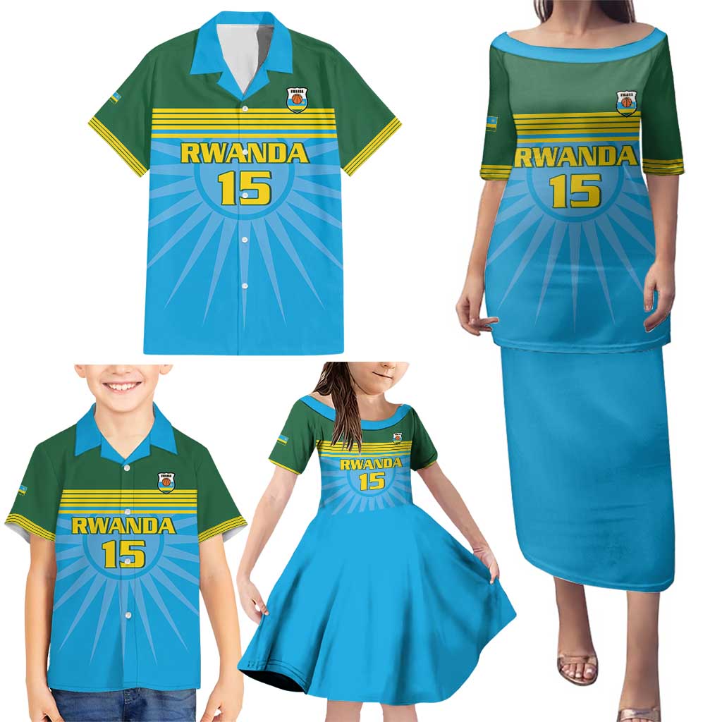 Custom Rwanda Basketball Family Matching Puletasi and Hawaiian Shirt Go Champions - Wonder Print Shop