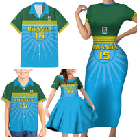 Custom Rwanda Basketball Family Matching Short Sleeve Bodycon Dress and Hawaiian Shirt Go Champions - Wonder Print Shop