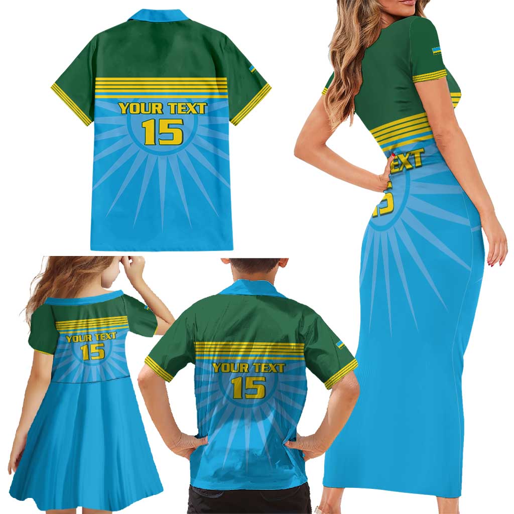 Custom Rwanda Basketball Family Matching Short Sleeve Bodycon Dress and Hawaiian Shirt Go Champions - Wonder Print Shop