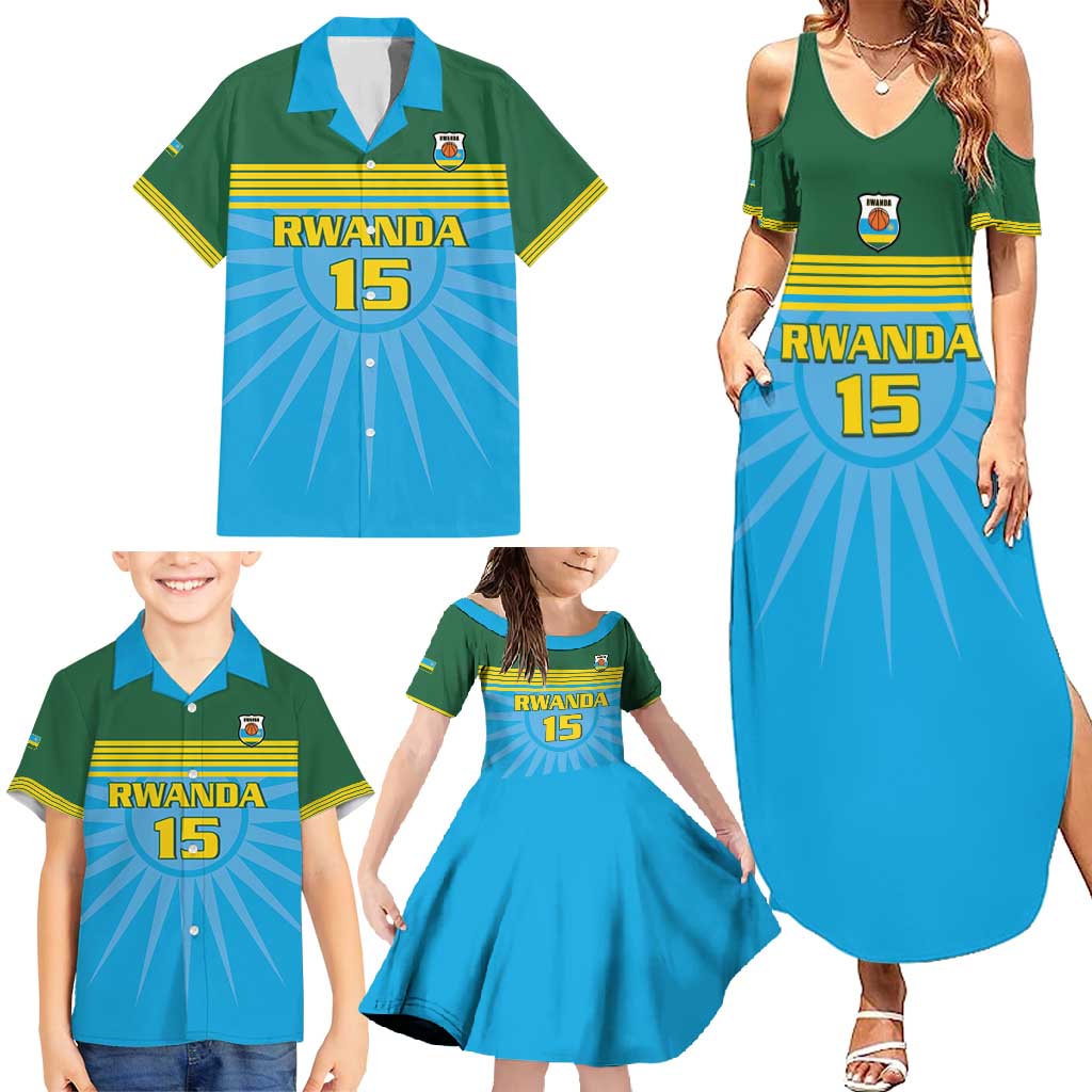 Custom Rwanda Basketball Family Matching Summer Maxi Dress and Hawaiian Shirt Go Champions - Wonder Print Shop
