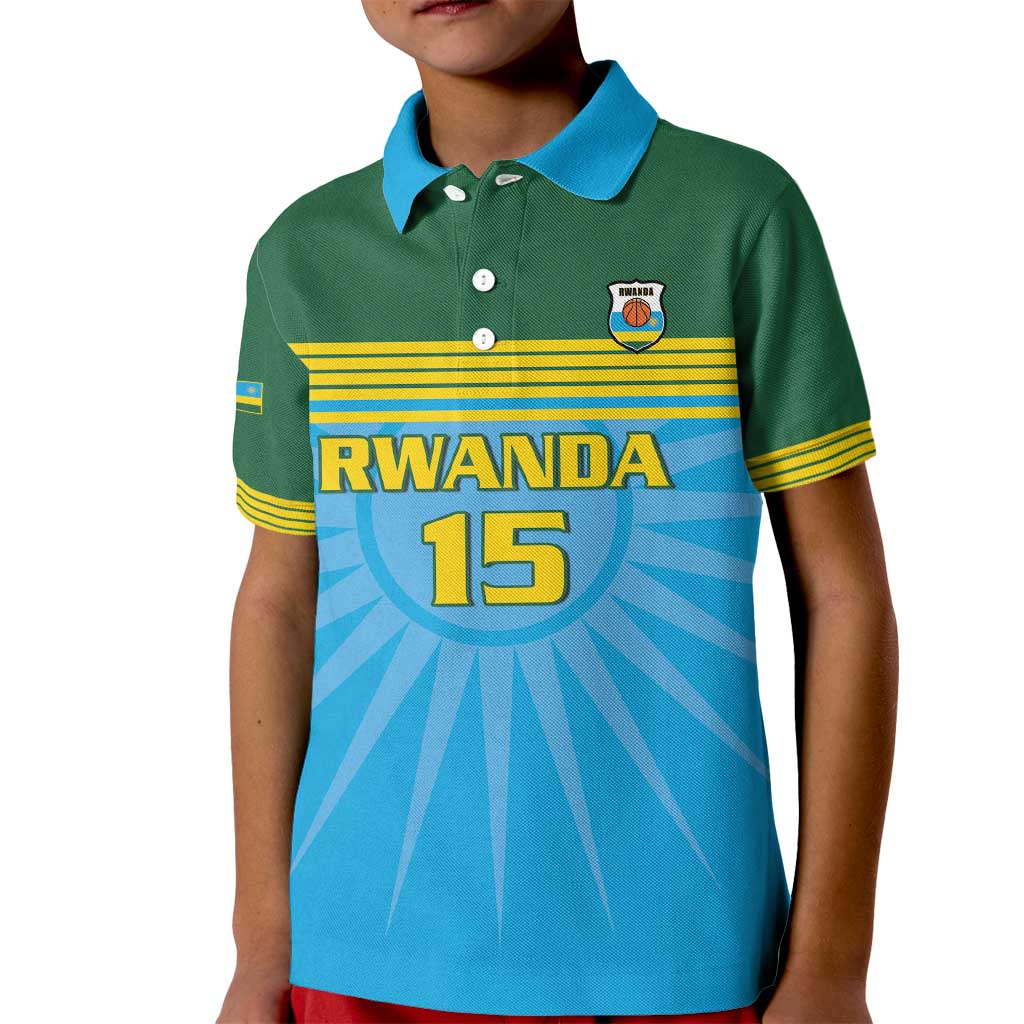 Custom Rwanda Basketball Kid Polo Shirt Go Champions - Wonder Print Shop