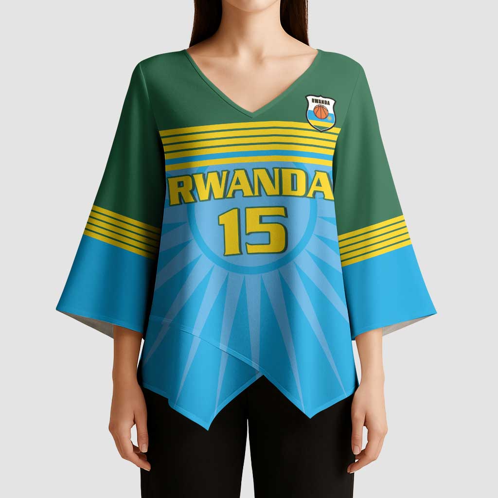 Custom Rwanda Basketball Kimono Sleeve Blouse Go Champions - Wonder Print Shop