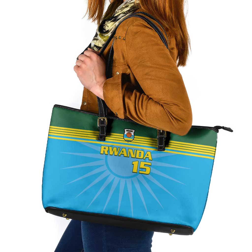 Custom Rwanda Basketball Leather Tote Bag Go Champions - Wonder Print Shop