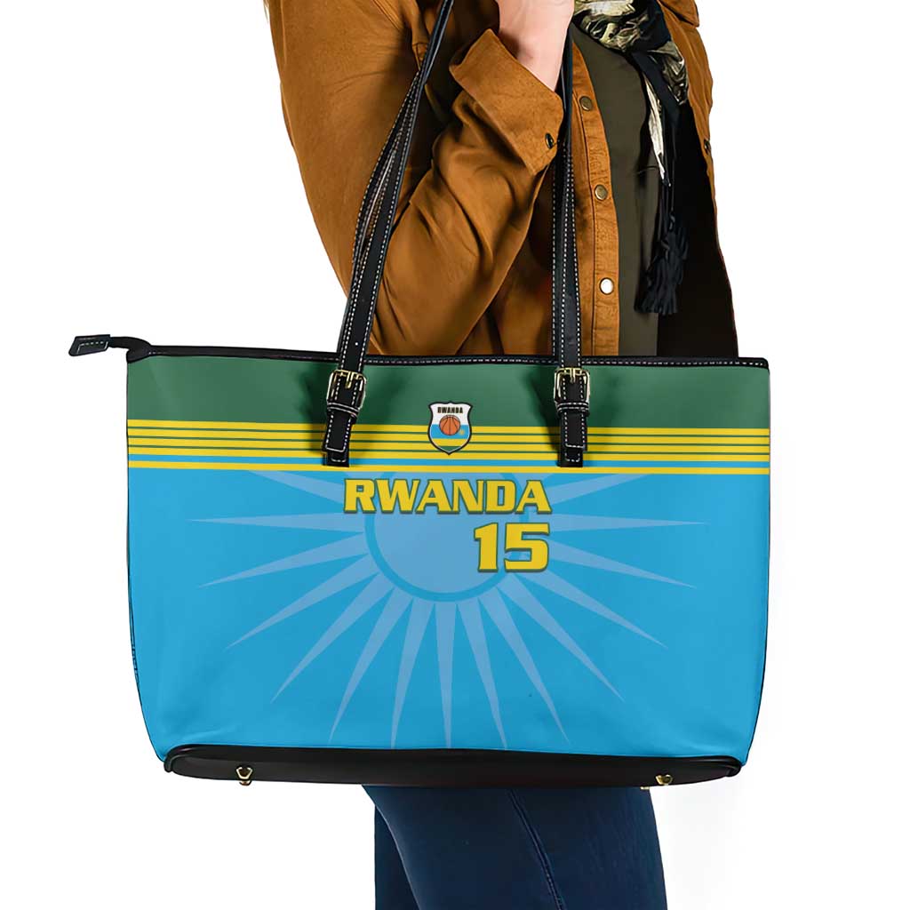 Custom Rwanda Basketball Leather Tote Bag Go Champions - Wonder Print Shop