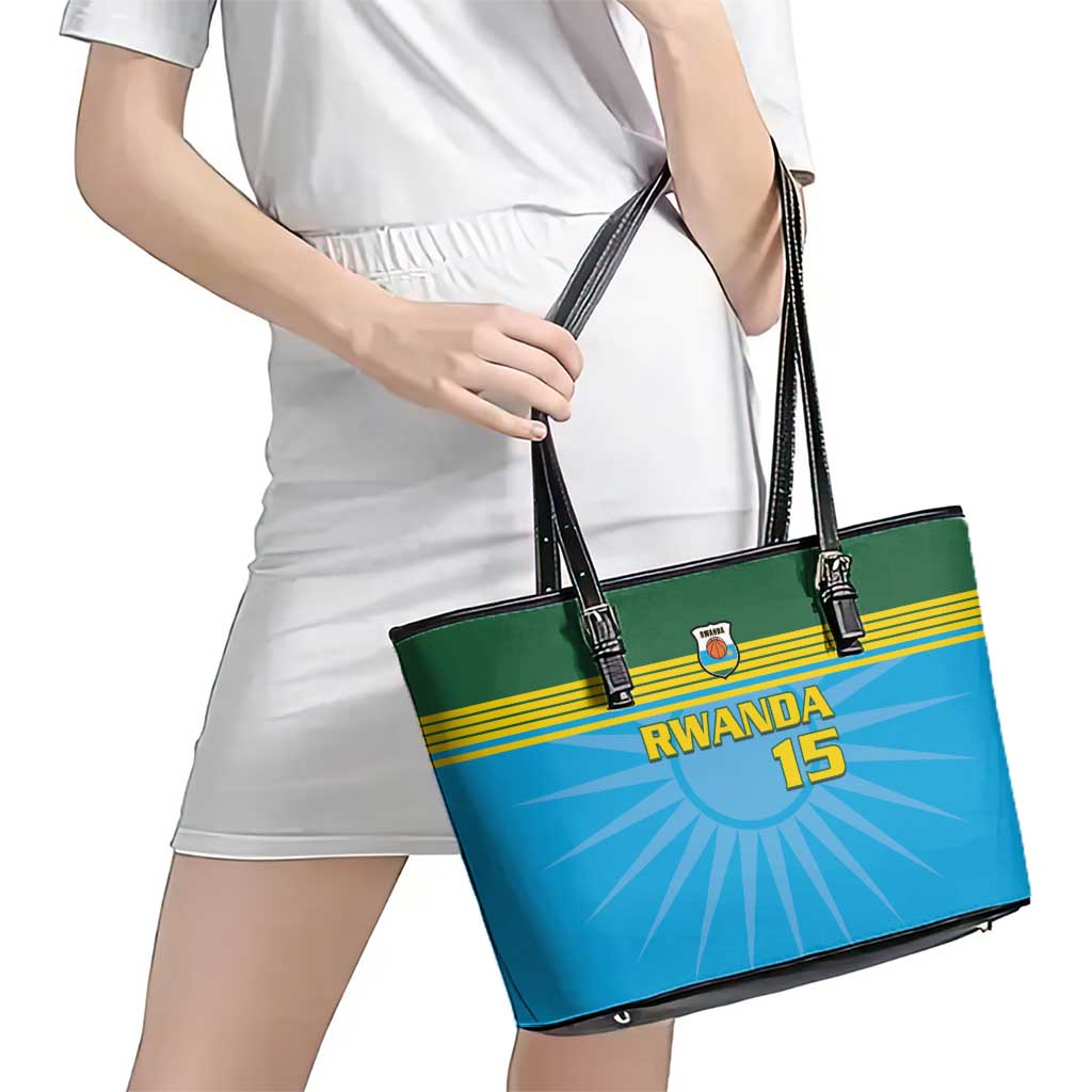 Custom Rwanda Basketball Leather Tote Bag Go Champions - Wonder Print Shop