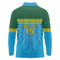 Custom Rwanda Basketball Long Sleeve Polo Shirt Go Champions - Wonder Print Shop