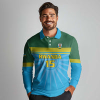 Custom Rwanda Basketball Long Sleeve Polo Shirt Go Champions - Wonder Print Shop