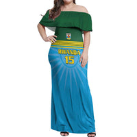Custom Rwanda Basketball Off Shoulder Maxi Dress Go Champions - Wonder Print Shop