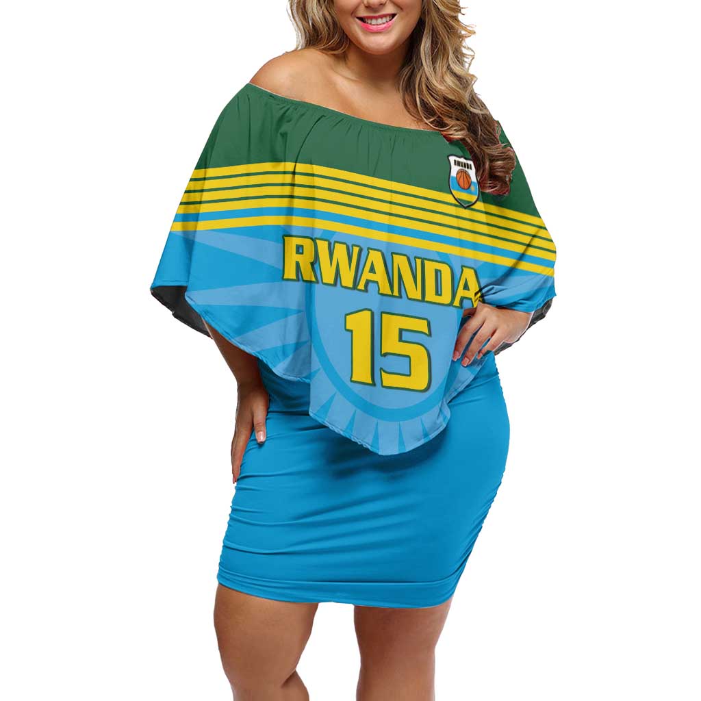 Custom Rwanda Basketball Off Shoulder Short Dress Go Champions - Wonder Print Shop