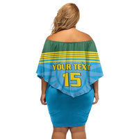 Custom Rwanda Basketball Off Shoulder Short Dress Go Champions - Wonder Print Shop