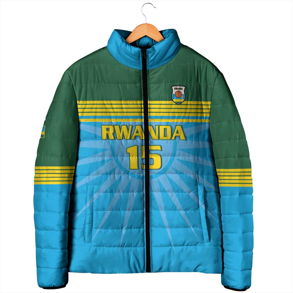 Custom Rwanda Basketball Padded Jacket Go Champions - Wonder Print Shop