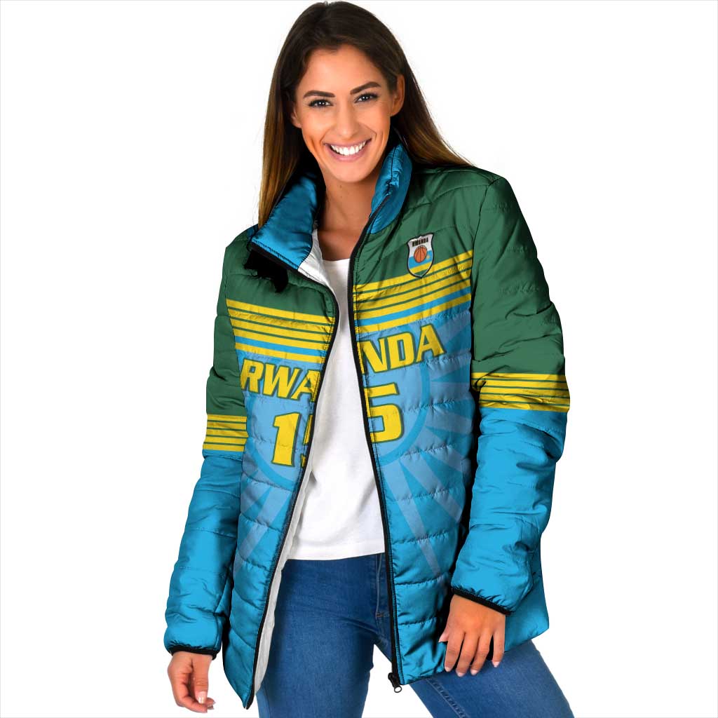 Custom Rwanda Basketball Padded Jacket Go Champions - Wonder Print Shop
