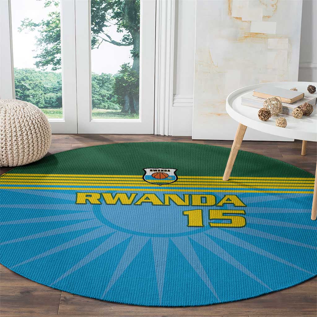 Custom Rwanda Basketball Round Carpet Go Champions - Wonder Print Shop