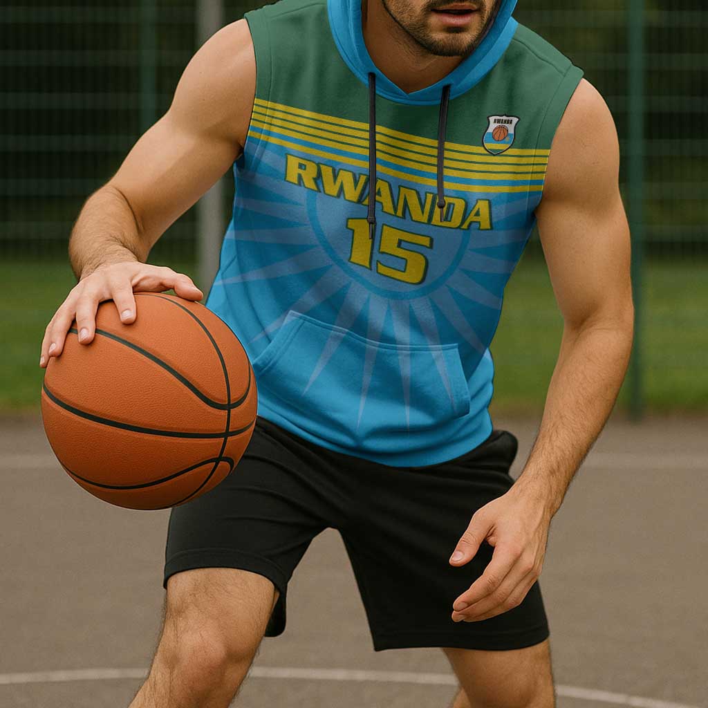 Custom Rwanda Basketball Sleeveless Hoodie Go Champions - Wonder Print Shop