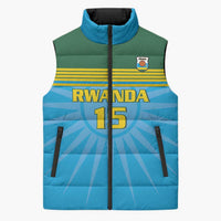 Custom Rwanda Basketball Sleeveless Puffer Jacket Go Champions - undefined