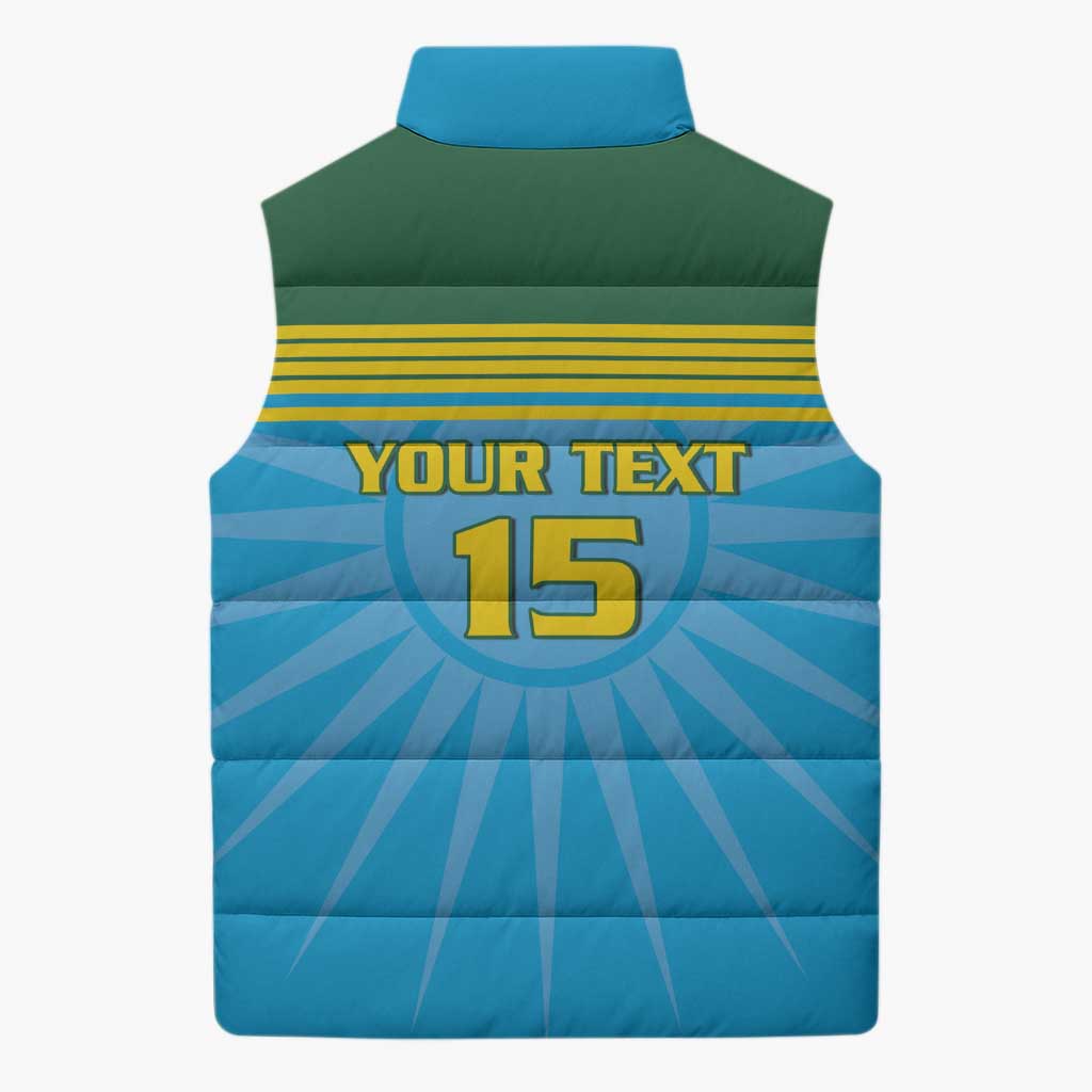 Custom Rwanda Basketball Sleeveless Puffer Jacket Go Champions - undefined