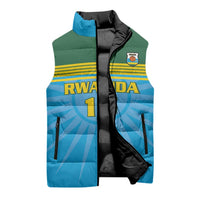 Custom Rwanda Basketball Sleeveless Puffer Jacket Go Champions - undefined