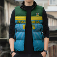 Custom Rwanda Basketball Sleeveless Puffer Jacket Go Champions - undefined