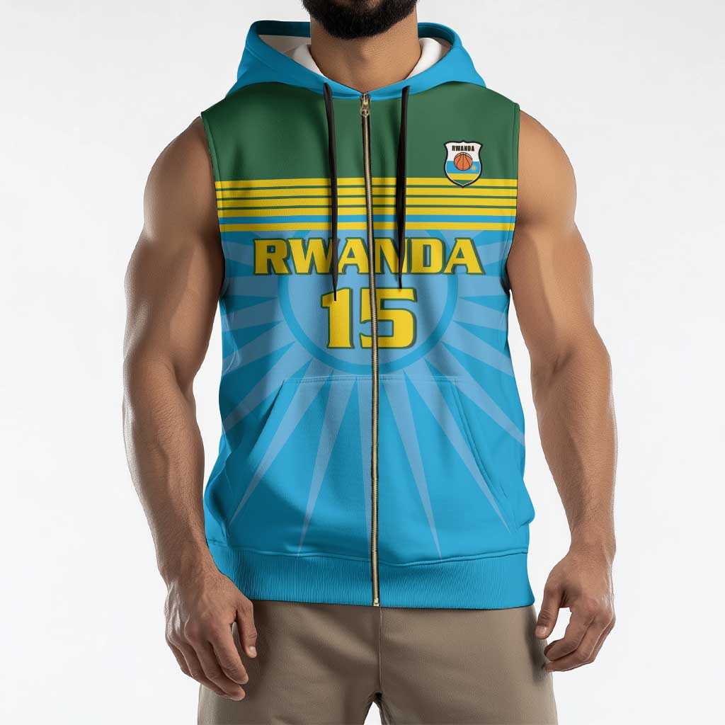 Custom Rwanda Basketball Sleeveless Zip Hoodie Go Champions - Wonder Print Shop
