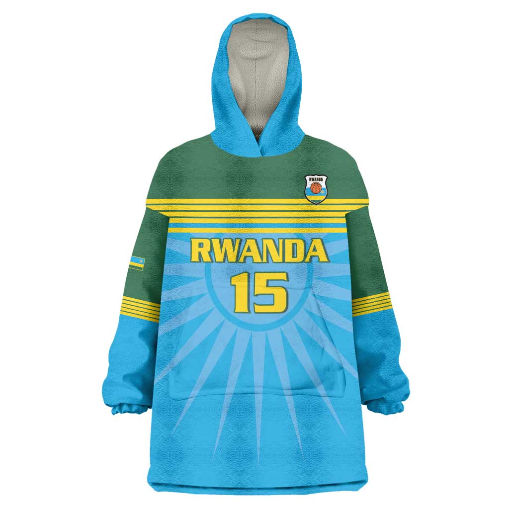 Custom Rwanda Basketball Wearable Blanket Hoodie Go Champions - Wonder Print Shop