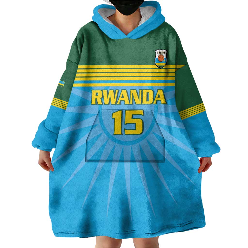 Custom Rwanda Basketball Wearable Blanket Hoodie Go Champions - Wonder Print Shop