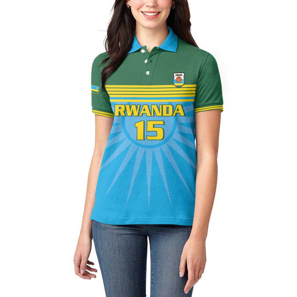 Custom Rwanda Basketball Women Polo Shirt Go Champions - Wonder Print Shop