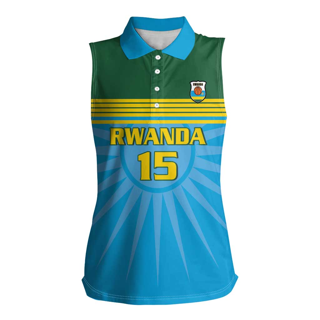 Custom Rwanda Basketball Women Sleeveless Polo Shirt Go Champions - Wonder Print Shop
