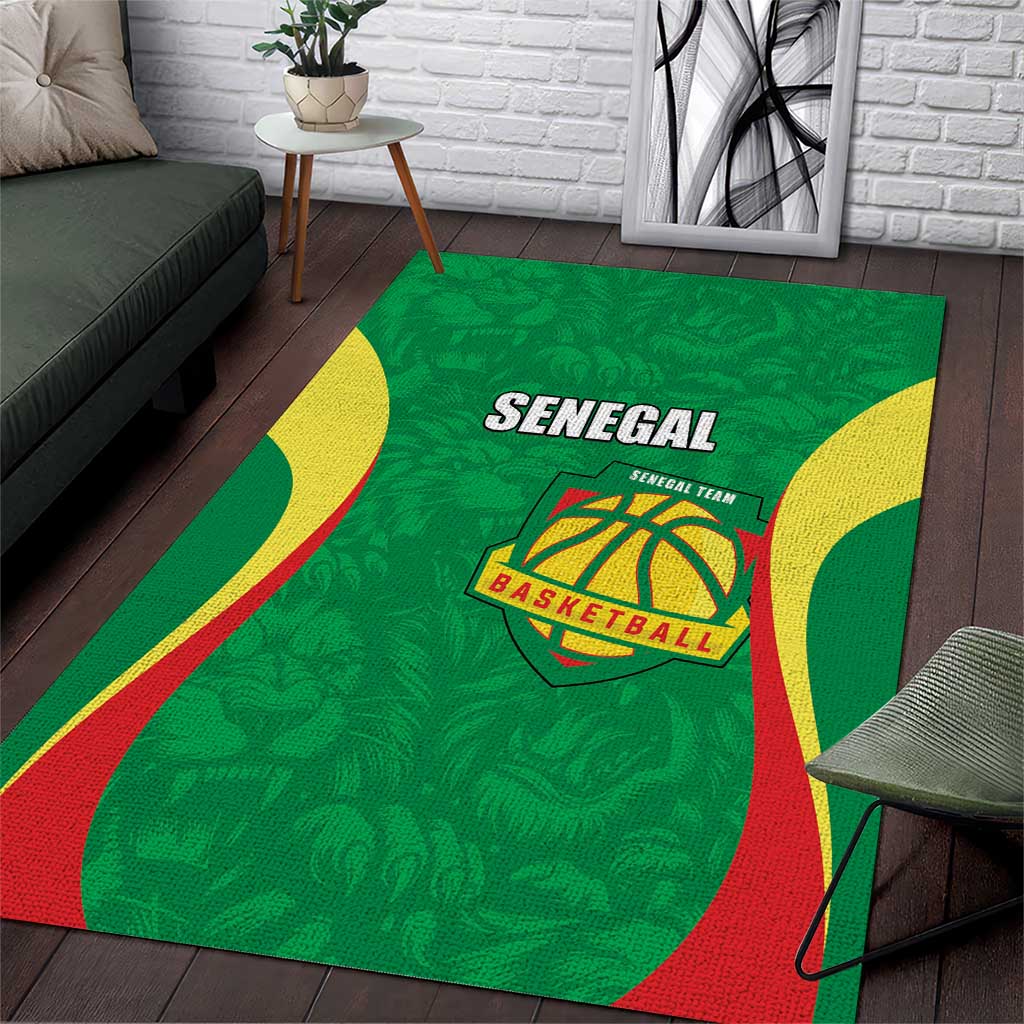 Custom Senegal Basketball Area Rug Go Champions Lions - Wonder Print Shop
