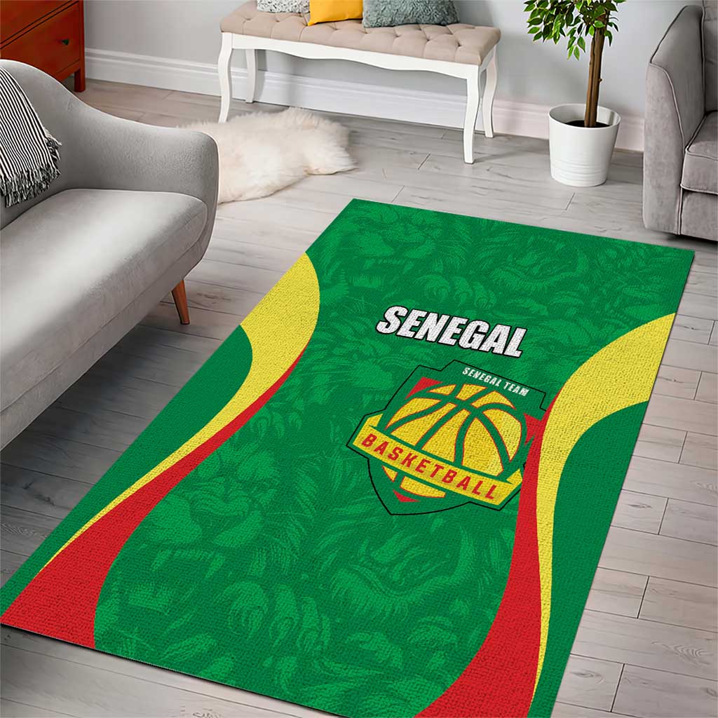 Custom Senegal Basketball Area Rug Go Champions Lions - Wonder Print Shop