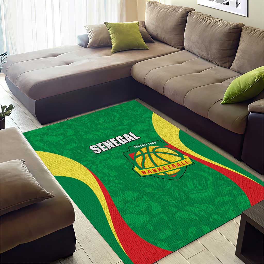Custom Senegal Basketball Area Rug Go Champions Lions - Wonder Print Shop