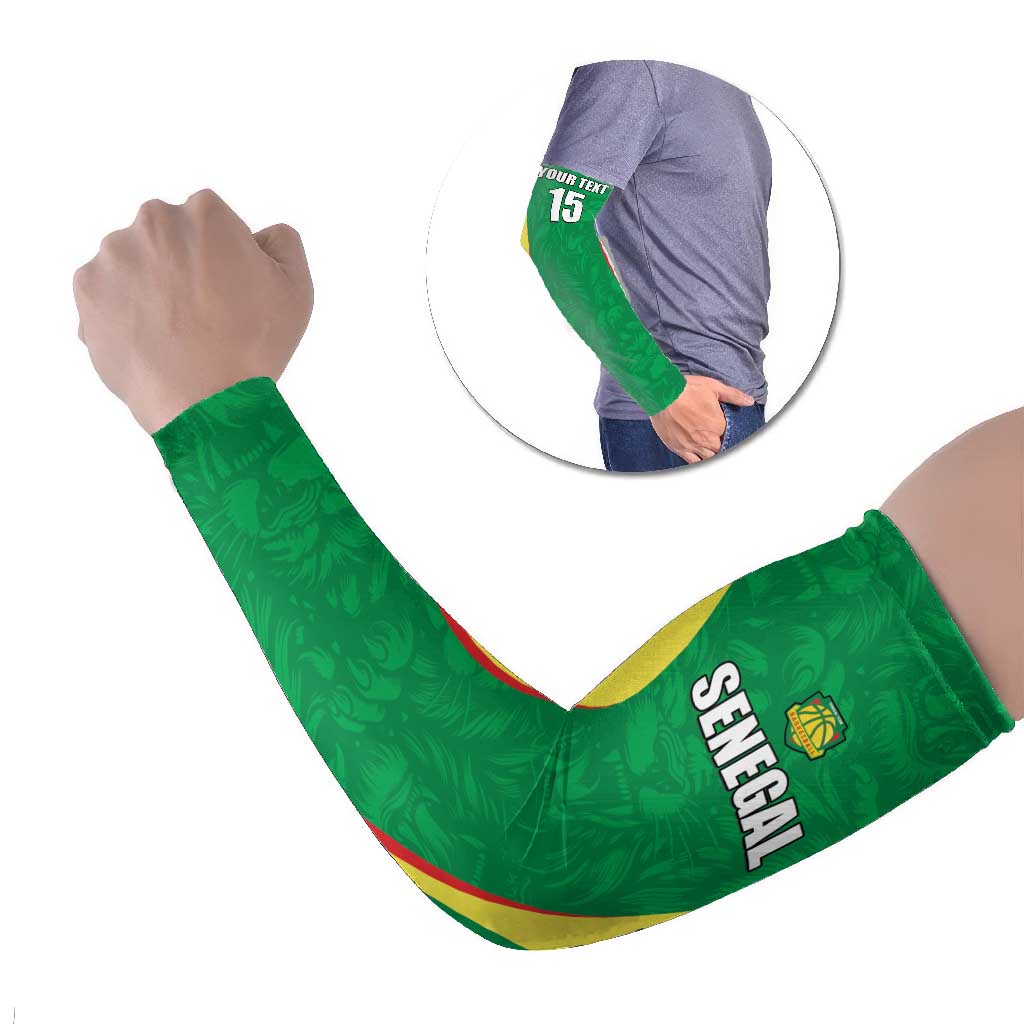 Custom Senegal Basketball Arm Sleeves Go Champions Lions - Wonder Print Shop