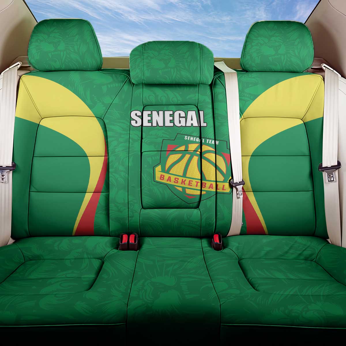 Custom Senegal Basketball Back Car Seat Cover Go Champions Lions - Wonder Print Shop