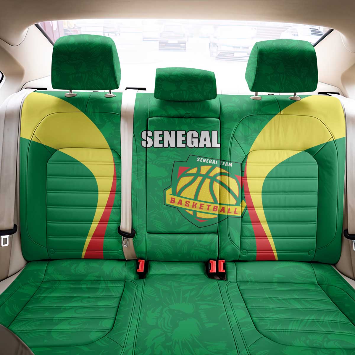 Custom Senegal Basketball Back Car Seat Cover Go Champions Lions - Wonder Print Shop