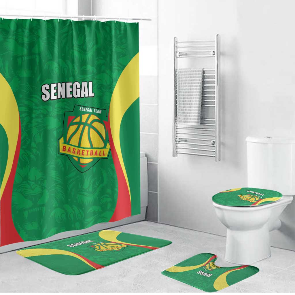 Custom Senegal Basketball Bathroom Set Go Champions Lions - Wonder Print Shop