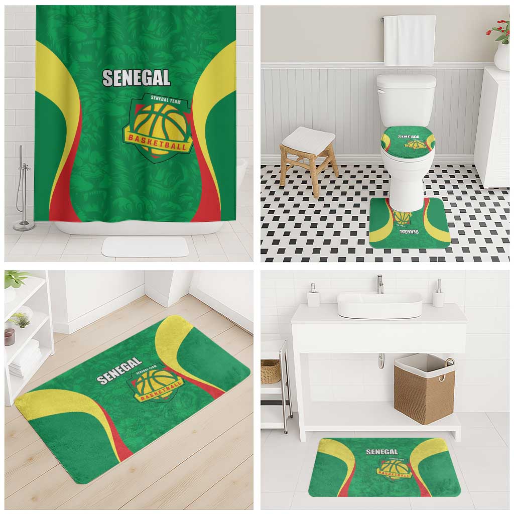 Custom Senegal Basketball Bathroom Set Go Champions Lions - Wonder Print Shop