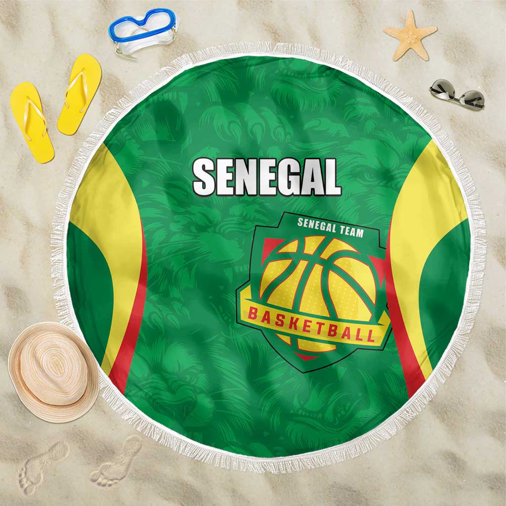 Custom Senegal Basketball Beach Blanket Go Champions Lions - Wonder Print Shop