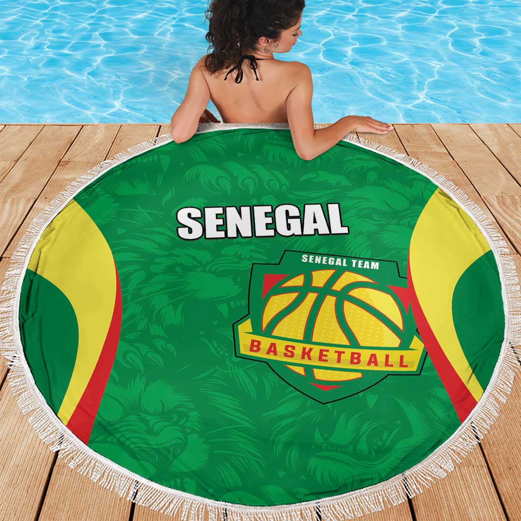 Custom Senegal Basketball Beach Blanket Go Champions Lions - Wonder Print Shop